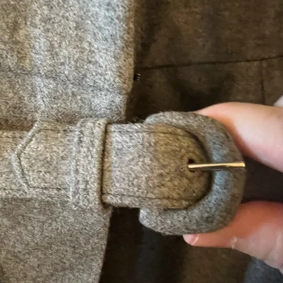Ralph Lauren Wool Coat With Belt Gray Vintage Blue Label Made USA Size 10 FLAW - Picture 11 of 16
